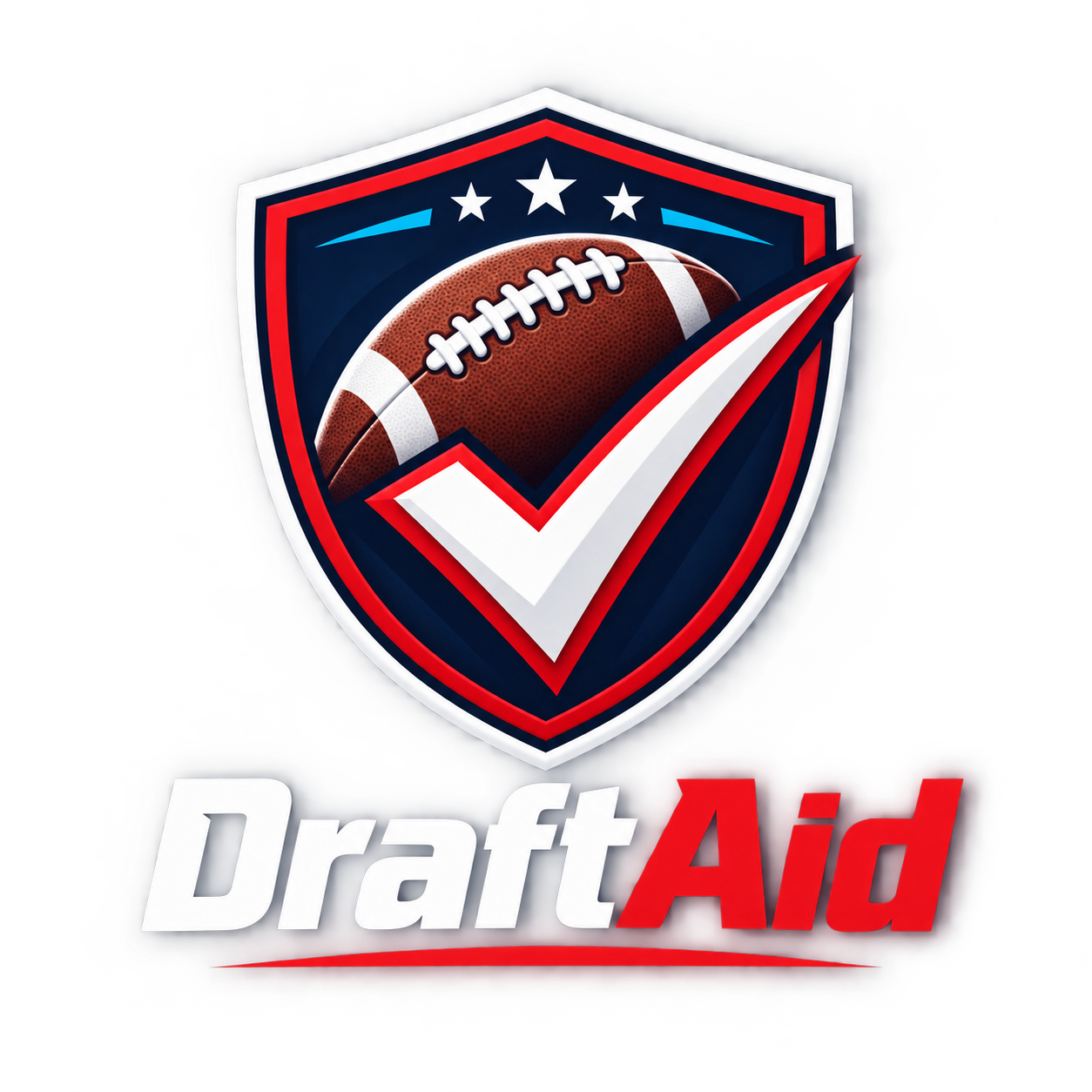 DraftAid — football shield and checkmark